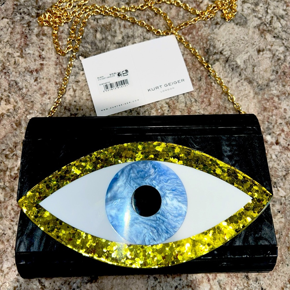 KURT GEIGER LONDON Evil Eye Party Envelope Clutch W/tag